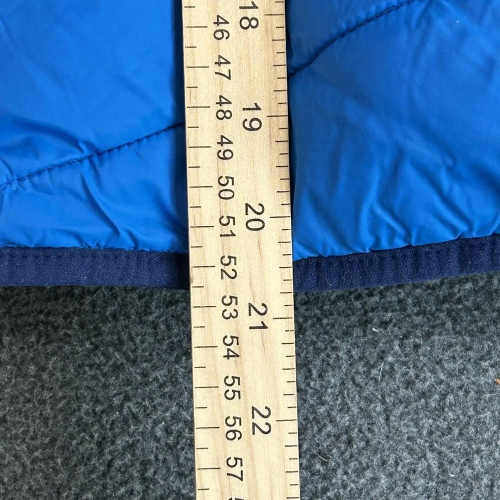 Eddie Bauer Jacket Kids Medium 10/12 Blue Hooded Puffer Reversible Sherpa Winter - Picture 14 of 14